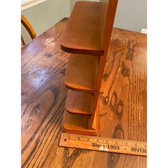 Cherished Teddies Wooden Display Shelf With Heart Accent & Wall Hanging Wire 5-T - Picture 5 of 6